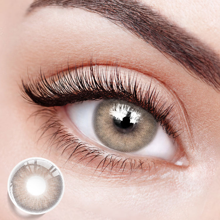Wearing Moonbeam Brown Colored Contact Lenses